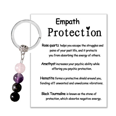 Olivenorma Natural Stone Crystal Beaded Healing Keychain - image 23