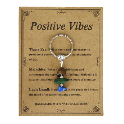 Olivenorma Handmade Natural Stone Healing Keychain - Positive Vibes - image 3