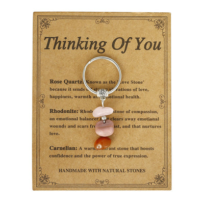 Olivenorma Handmade Natural Stone Healing Keychain - Thinking Of You - image 1