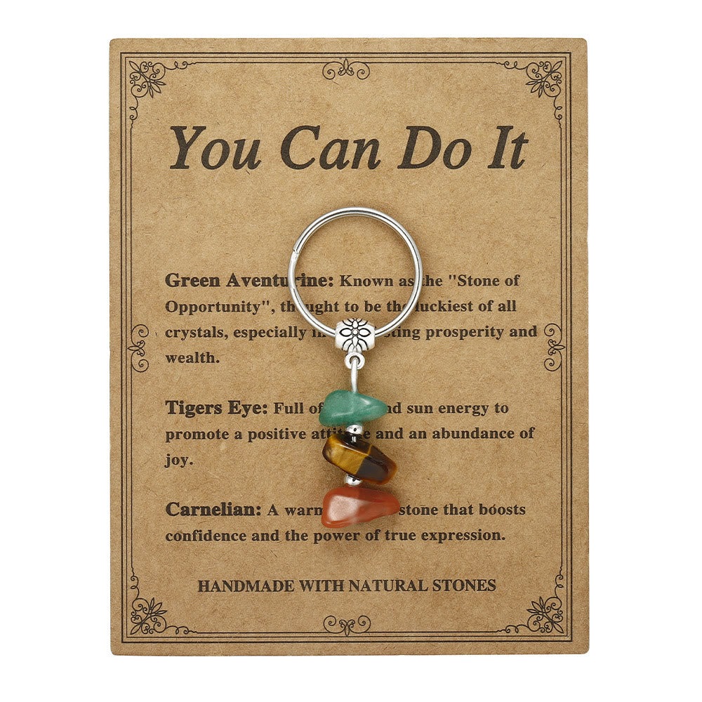 Olivenorma Handmade Natural Stone Healing Keychain - You Can Do It - image 8