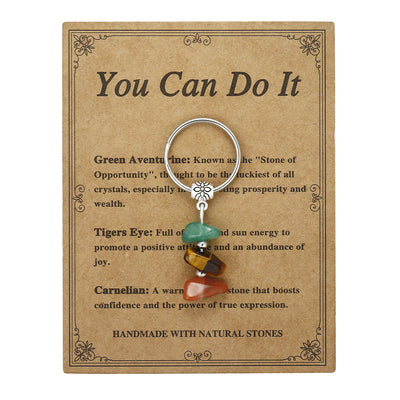 Olivenorma Handmade Natural Stone Healing Keychain - You Can Do It - image 8