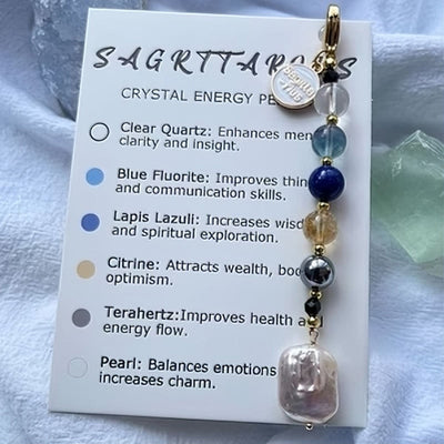 Olivenorma Zodiac Natural Stone Crystal Pendant Keychain  - Sagittarius - image 4