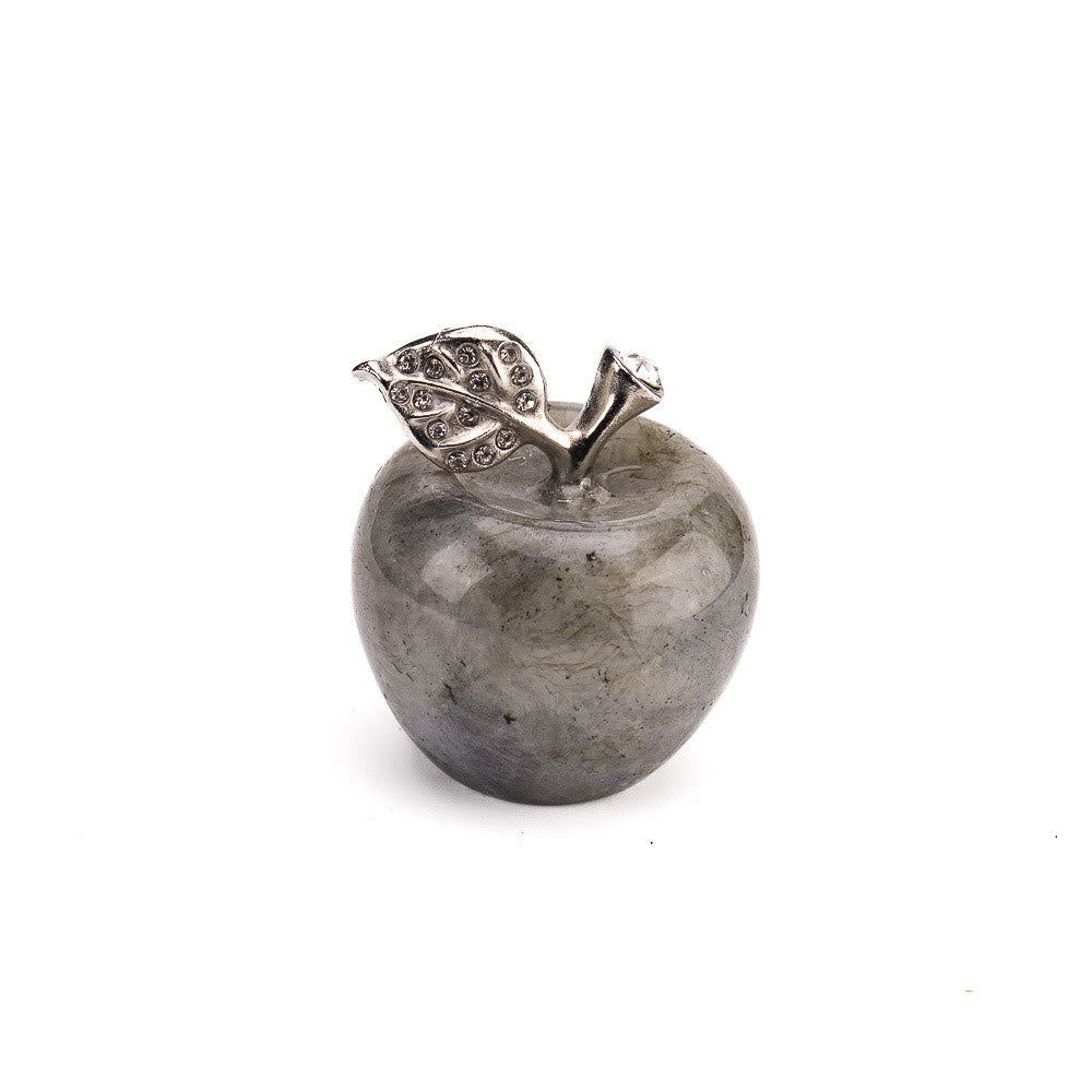 Olivenorma Christmas Eve Natural Stone Apple Carving Gemstone Decoration - Labradorite - 30*35cm - image 42