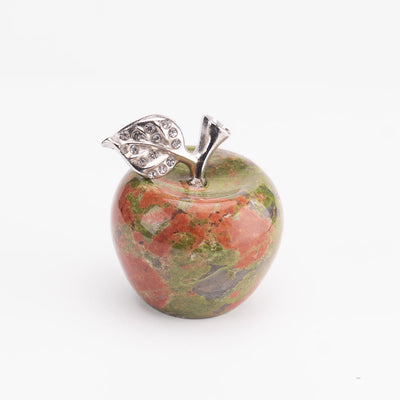 Olivenorma Christmas Eve Natural Stone Apple Carving Gemstone Decoration - Unakite - 30*35cm - image 48