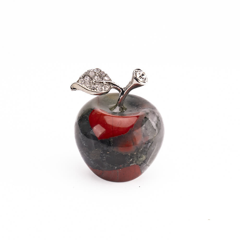 Olivenorma Christmas Eve Natural Stone Apple Carving Gemstone Decoration - African Bloodstone - 30*35cm - image 35