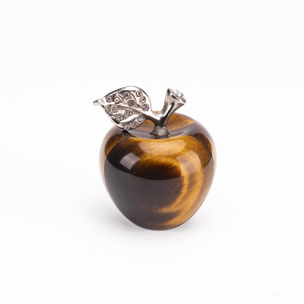 Olivenorma Christmas Eve Natural Stone Apple Carving Gemstone Decoration - Tiger Eye - 30*35cm - image 8