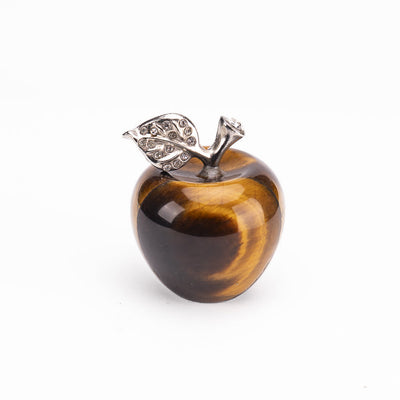 Olivenorma Christmas Eve Natural Stone Apple Carving Gemstone Decoration - Tiger Eye - 30*35cm - image 8