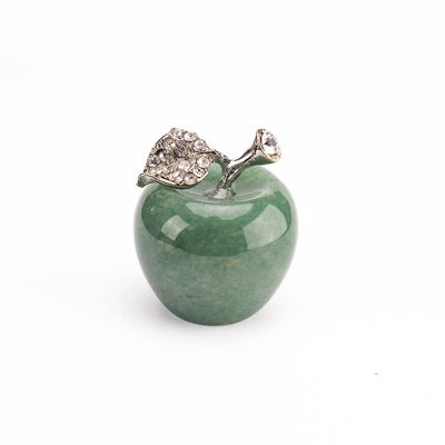 Olivenorma Christmas Eve Natural Stone Apple Carving Gemstone Decoration - Green Aventurine - 30*35cm - image 29
