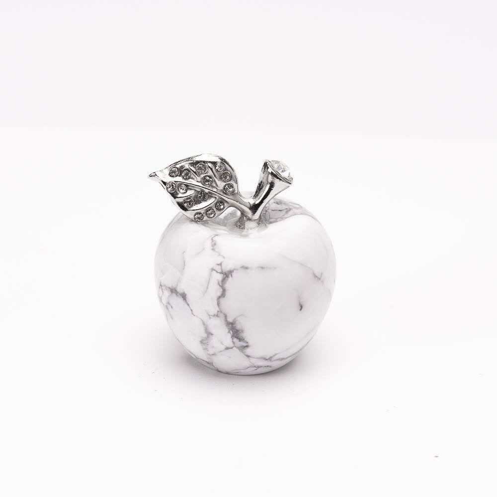 Olivenorma Christmas Eve Natural Stone Apple Carving Gemstone Decoration - White Turquoise - 30*35cm - image 21
