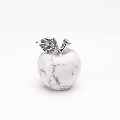Olivenorma Christmas Eve Natural Stone Apple Carving Gemstone Decoration - White Turquoise - 30*35cm - image 21