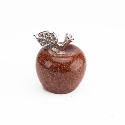 Olivenorma Christmas Eve Natural Stone Apple Carving Gemstone Decoration - Goldstone - 30*35cm - image 40
