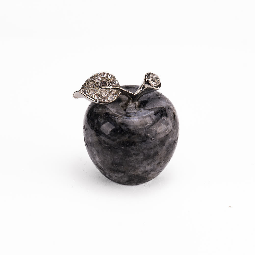 Olivenorma Christmas Eve Natural Stone Apple Carving Gemstone Decoration - Grey Jasper - 30*35cm - image 27