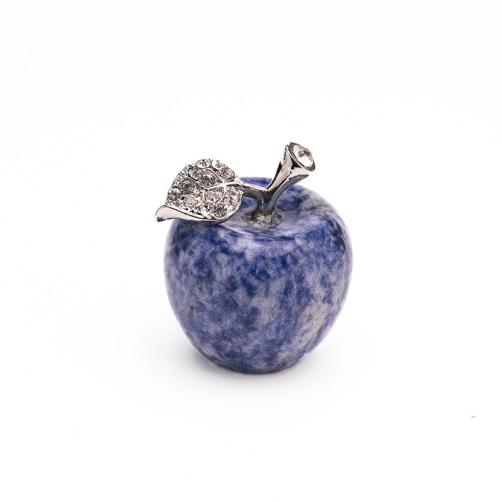 Olivenorma Christmas Eve Natural Stone Apple Carving Gemstone Decoration - Blue Spot Jasper - 30*35cm - image 17