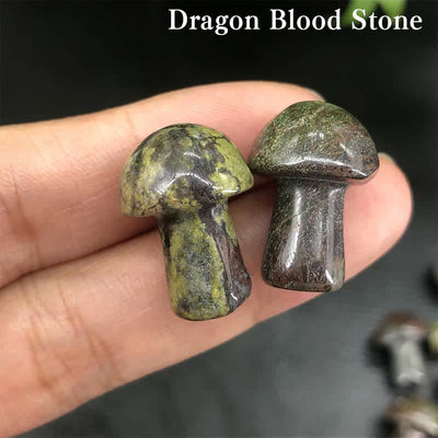 Olivenorma Natural Crystal Mini Mushroom Decoration  - Dragon Blood Stone - image 3
