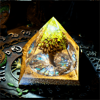 Olivenorma Tree Of Life Peridot Orgone Pyramid