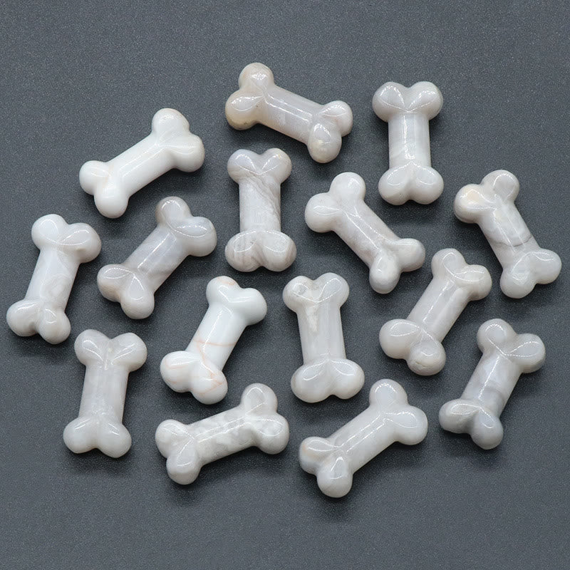 Olivenorma Natural Quartz Crystal Mini Bone Gemstone Decoration - White Agate - image 14