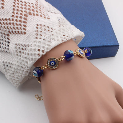 Olivenorma "Always Protected" Gold Chain Evil Eye Bracelet