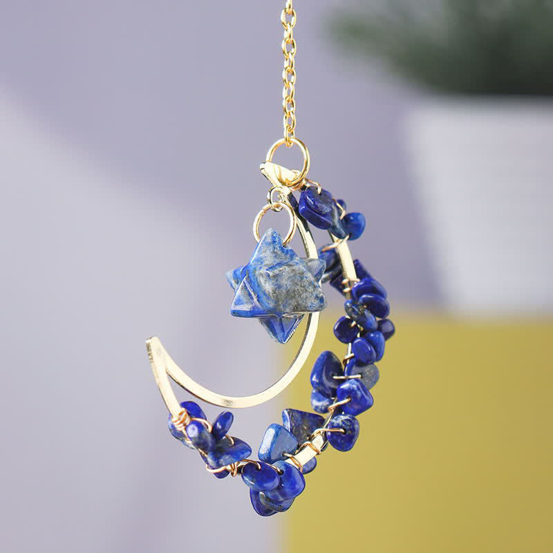 Cryrstal Moon Handmade Gemstone Ornament