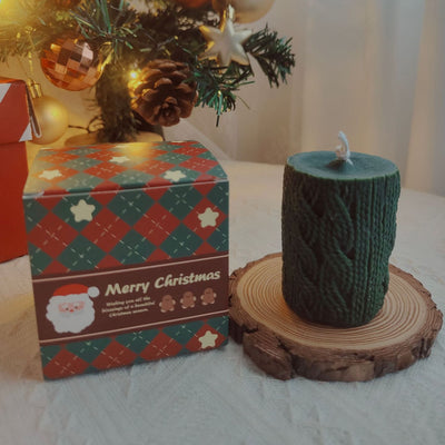 Olivenorma Engraved Glove Yarn Ball Christmas Sock Candle