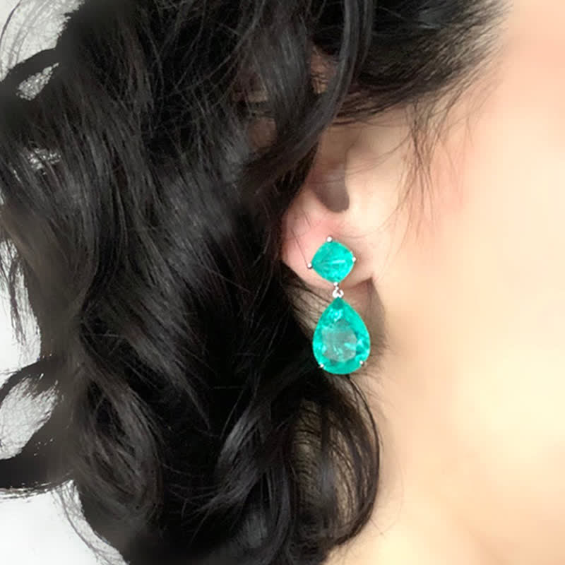 Paraiba Tourmaline Water Drop Eearrings