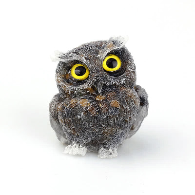 Olivenorma Natural Crystal Owl Gemstone Decoration - Tiger Eye - 2.28''(L) * 1.89''(W) * 1.53''(H) - image 5