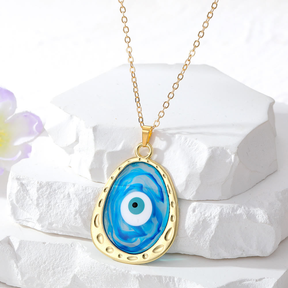 Olivenorma Multicolor Epoxy Evil Eye Necklace