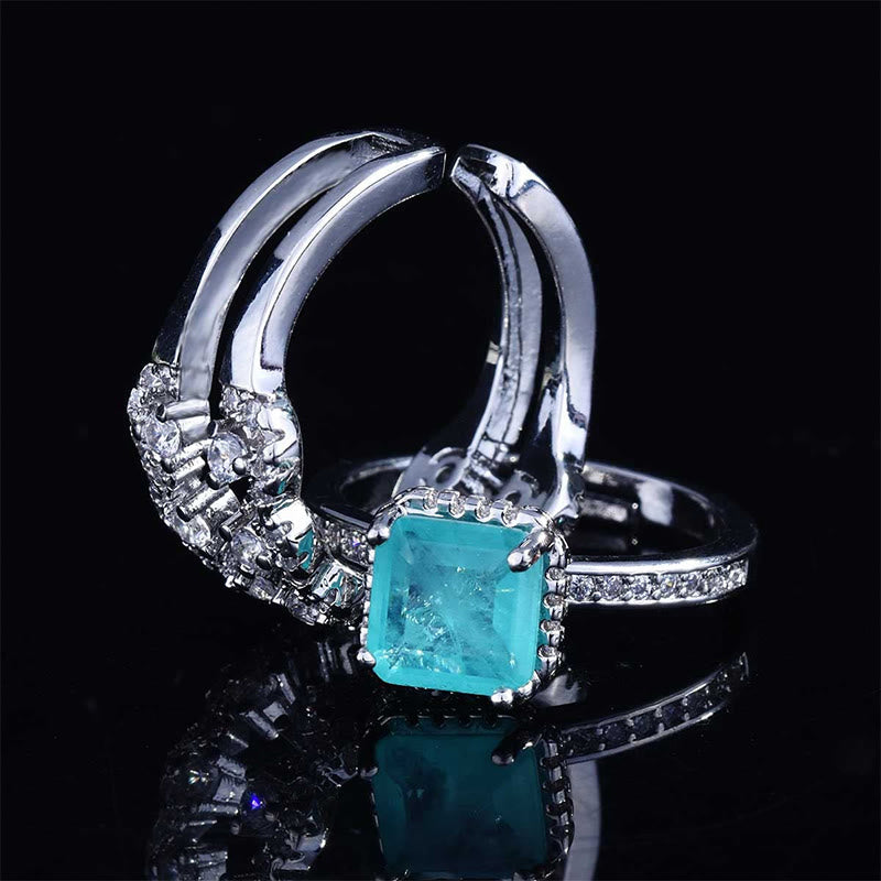 Olivenorma Paraiba Tourmaline 2 PCS Ring Set