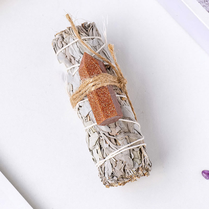 Olivenorma White Sage Hexagonal Prism Crystal Aromatherapy Gemstone Decoration