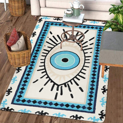 Olivenorma Blue Evil Eye Antibacterial Washable Rugs Carpet