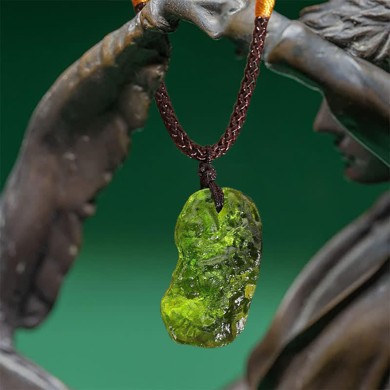 Olivenorma Purification Green Moldavite Necklace