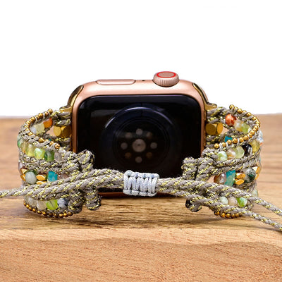 Olivenorma White Agate Hematite Apple Watch Strap Wrap Bracelet