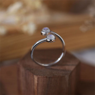 Olivenorma Moonstone S925 Open Adjustable Ring