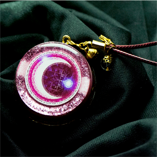 Olivenorma Moonlight Streamer Moon Phase Pink Pendant Orgone Necklace