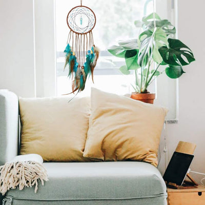 Olivenorma Turquoise Handmade Traditional Feather Dream Catcher - image 4
