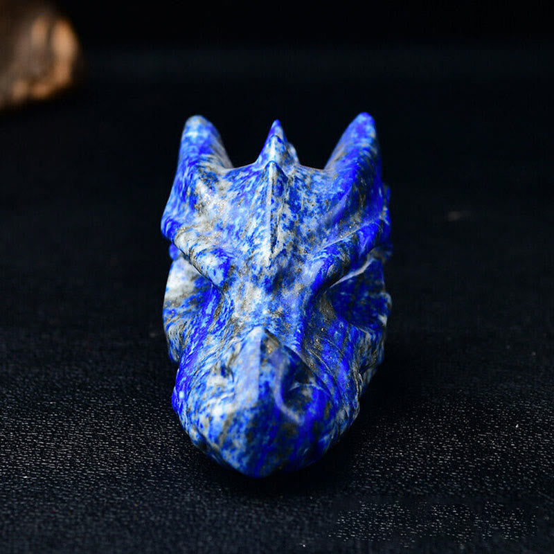 Olivenorma 3.2 Inch Dragon Head Skull Gemstone Decoration