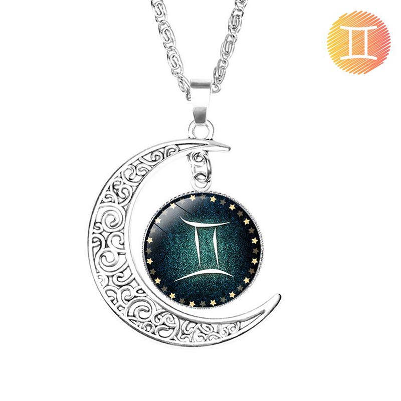 Olivenorma Moon Healing Zodiac Necklace