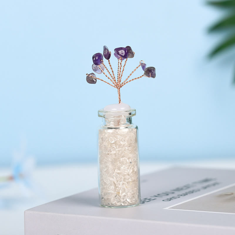 Olivenorma Natural Crystal Gravel Tree of Life Gemstone Decoration