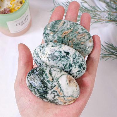 Olivenorma Moss Agate Hot Compress Beauty Massage Natural Stone