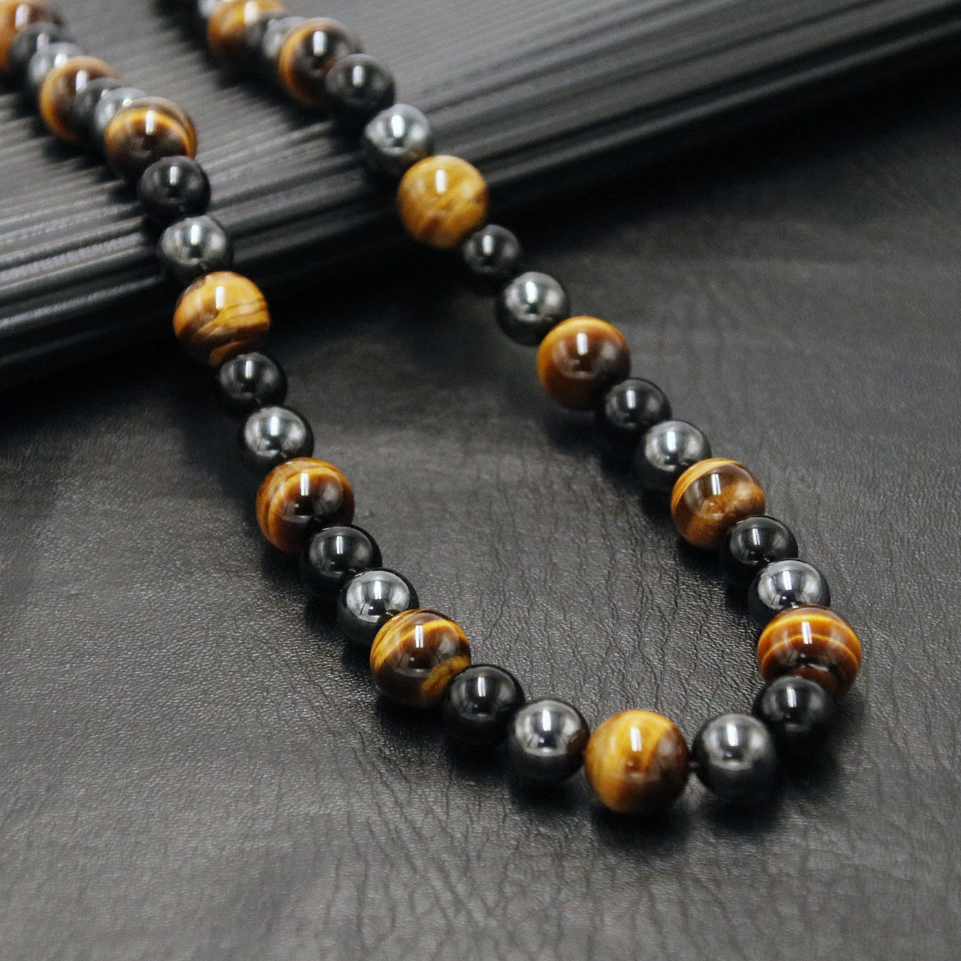 Olivenorma Healing Crystal Obsidian Tiger Eye Hematite Beads Necklace