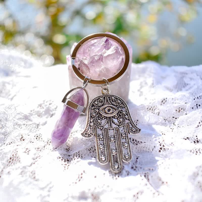 Olivenorma Inspiring Hamsa Hand Crystal Keychain - image 5