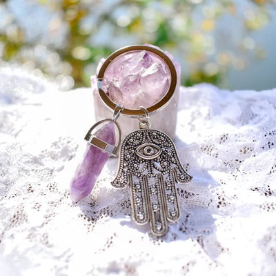 Olivenorma Inspiring Hamsa Hand Crystal Keychain - image 5