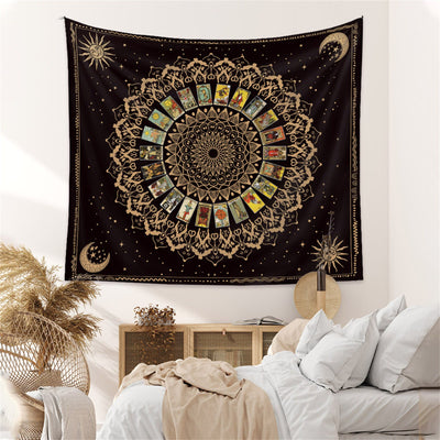 Olivenorma Vintage Tarot Sun and Moon Wall Art Tapestry