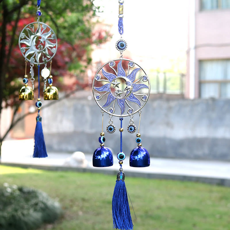 Olivenorma Retro Sun Evil Eye Protection Wind Chime