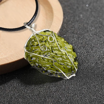 Olivenorma Natural Moldavite Irregular Necklace