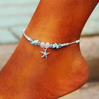 Olivenorma Turquoise Starfish Wave Charm Bracelet Anklet - Turquoise&Starfish - image 2