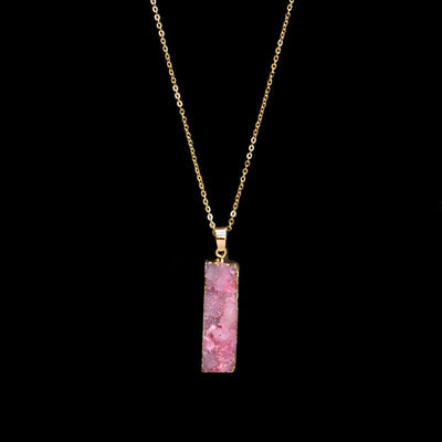 Olivenorma Natural Crystal Stone Necklace