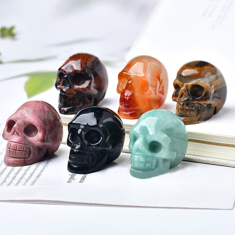 Olivenorma Crystal Engraved Skull Crafts Gemstone Decoration