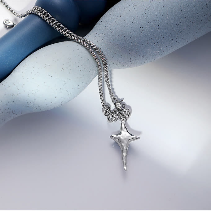 Olivenorma Moonstone Pleated Star Pendant Alloy Necklace