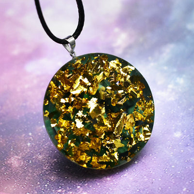 Olivenorma Natural Malachite Metatron's Cube Pendant Necklace