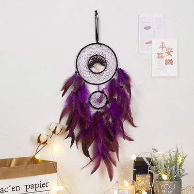 Olivenorma Amethyst Crystal Tree of Life Dream Catcher